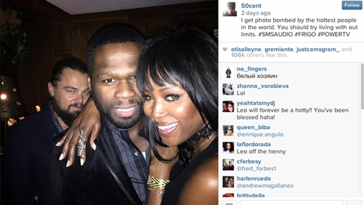50 Cent poserade vant med supermodellen Naomi Campbell. 
